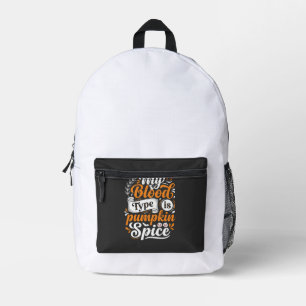 Halloween Pompoen Kruiden Bloedtype Retro Typograf Bedrukte Rugzak