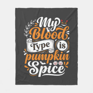 Halloween Pompoen Kruiden Bloedtype Retro Typograf Fleece Deken