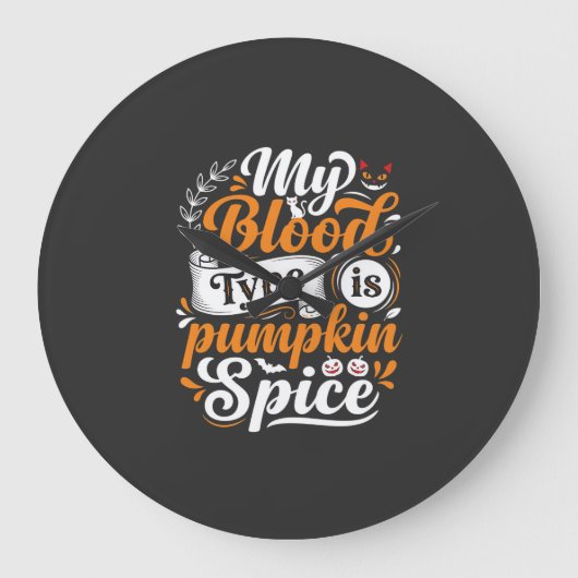 Halloween Pompoen Kruiden Bloedtype Retro Typograf Grote Klok (Voorkant)