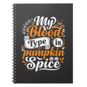 Halloween Pompoen Kruiden Bloedtype Retro Typograf Notitieboek