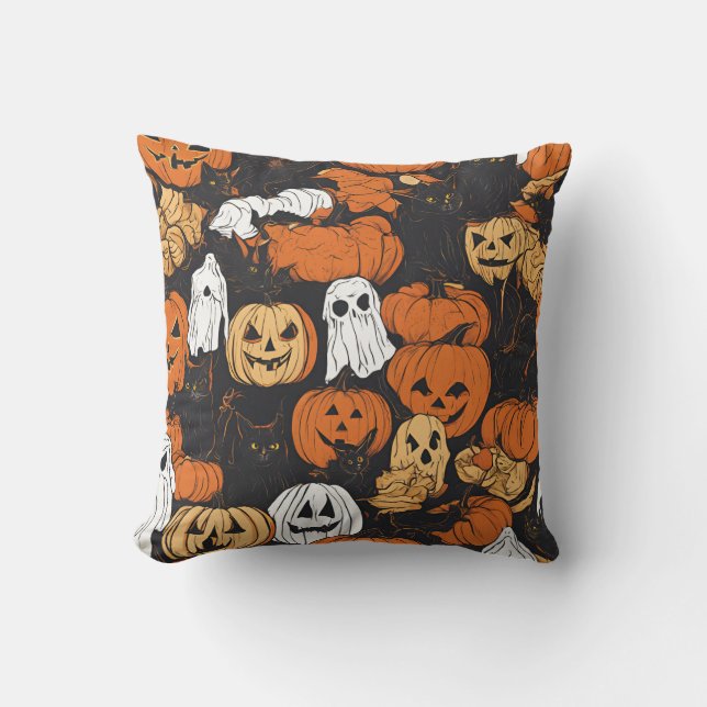 Halloween Pompoen Kussen (Voorkant)