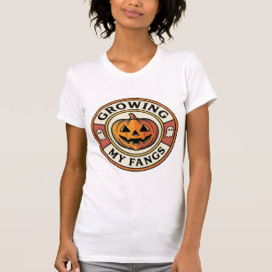 Halloween Pompoen Laat Mijn Hoektanden Groeien Vin T-shirt