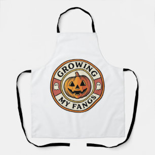 Halloween Pompoen Laat Mijn Slagtanden Groeien Vin Schort
