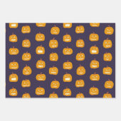 Halloween pompoen lantaarn patroon inpakpapier vel (Voorkant 2)