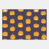 Halloween pompoen lantaarn patroon inpakpapier vel (Voorkant)