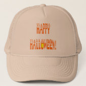 Halloween Pompoen Lettertype Trucker Pet (Voorkant)