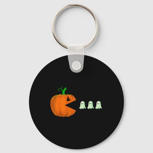 Halloween Pompoen Leuk Geesten Jongens Kinder Vrou Sleutelhanger (Voorkant)