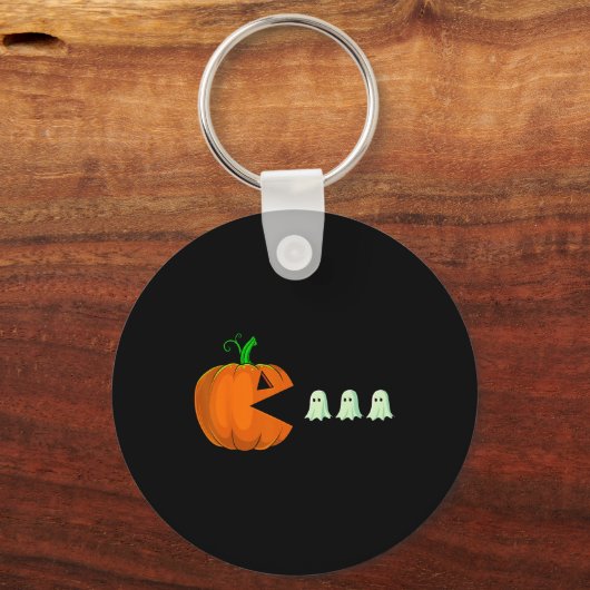 Halloween Pompoen Leuk Geesten Jongens Kinder Vrou Sleutelhanger (Voorkant)