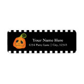 Halloween Pompoen Lief Whimsisch Uitnodiging Etiket (Voorkant)