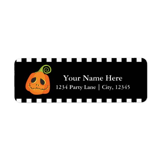 Halloween Pompoen Lief Whimsisch Uitnodiging Etiket (Voorkant)