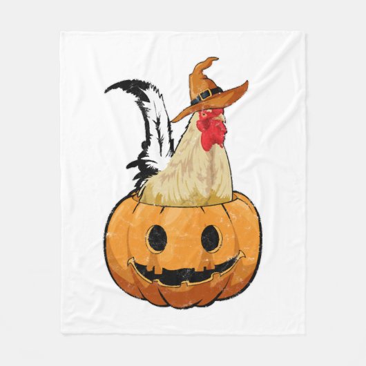Halloween Pompoen Lieve Heks Kip Fleece Deken (Voorkant)