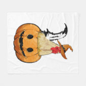 Halloween Pompoen Lieve Heks Kip Fleece Deken (Voorkant (Horizontaal))