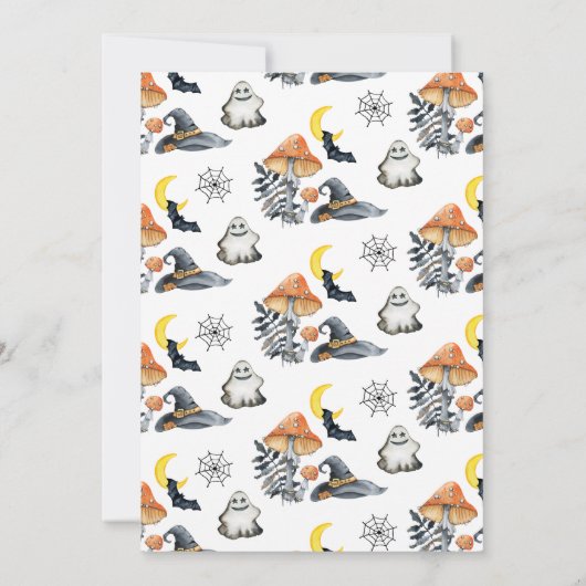 Halloween Pompoen Little Boo Baby Dank je kaart (Achterkant)