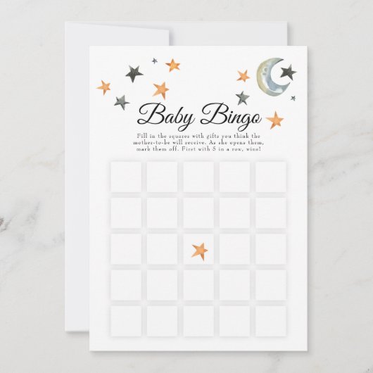 Halloween Pompoen Little Boo Baby shower Bingo Kaart (Voorkant)