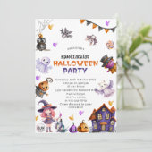 Halloween Pompoen Little Boo Baby Shower Uitnodigi Kaart (Staand voorkant)