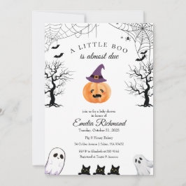 Halloween Pompoen Little Boo Baby Shower Uitnodigi Kaart