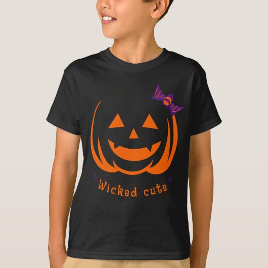 Halloween pompoen lui kostuum wicked schattige boo t-shirt (Voorkant)