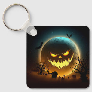Halloween/pompoen/maan/herfst Sleutelhanger