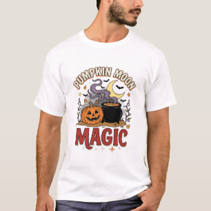 Halloween Pompoen Maan Magie T-shirt