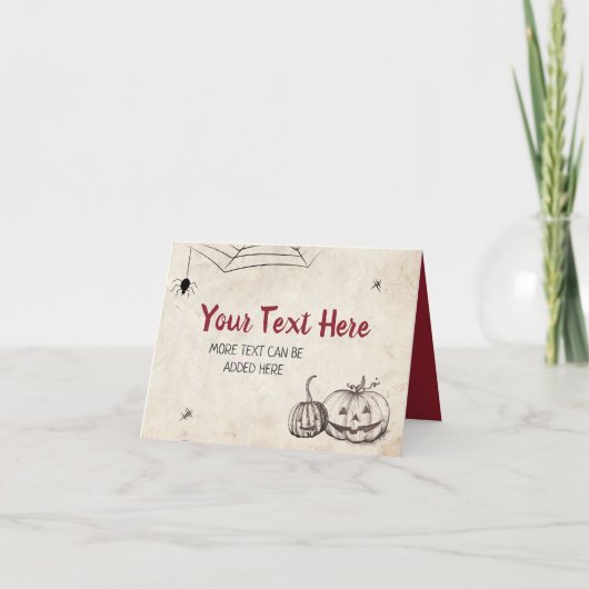 Halloween Pompoen Magic Opvouwbare Tafel Tent Kaar Bedankkaart (Voorkant)