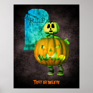 Halloween pompoen Man gepersonaliseerd Poster