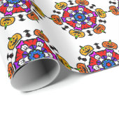 Halloween Pompoen Mandala Cadeaupapier (Rol Hoek)