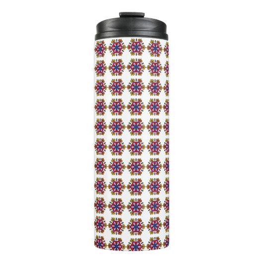 Halloween Pompoen Mandala Thermosbeker (Voorkant)