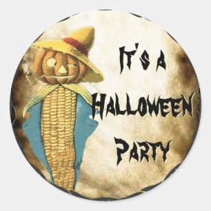 HALLOWEEN POMPOEN Mayschrik Maiskolf Pijp Ronde Sticker