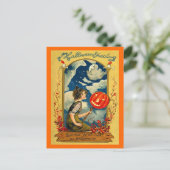  Halloween, pompoen, meisje, klauter Briefkaart (Staand voorkant)