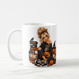 Halloween Pompoen Meisje Koffiemok