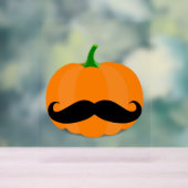 Halloween pompoen met baard acryl bord (Neutraal)