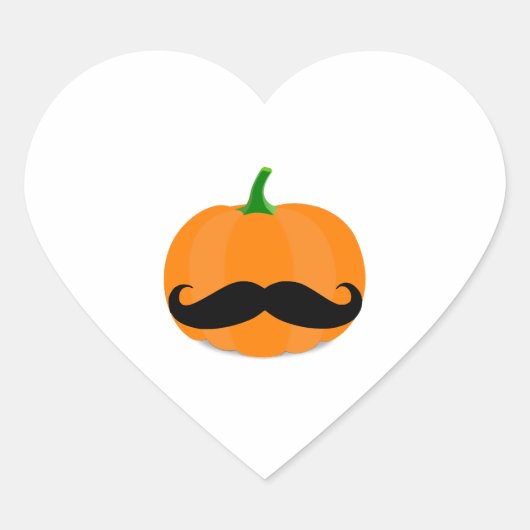 Halloween pompoen met baard hart sticker (Voorkant)