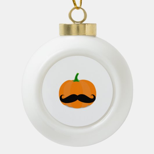 Halloween pompoen met baard keramische bal ornament (Voorkant)