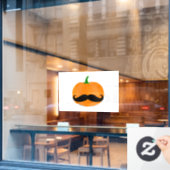 Halloween pompoen met baard raamsticker (Cafe Raam)