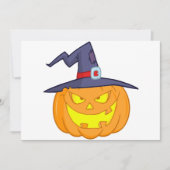 Halloween pompoen met een heks Pet uitnodigingen (Voorkant)