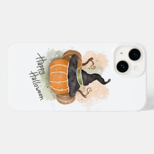 Halloween pompoen met heks Pet Case-Mate iPhone Case (Achterkant (horizontaal))