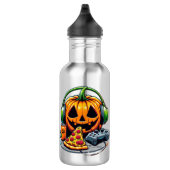 Halloween pompoen met hoofdtelefoon en spelletjes? waterfles  (Rechts)