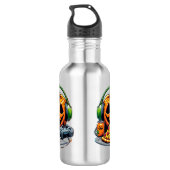 Halloween pompoen met hoofdtelefoon en spelletjes? waterfles  (Achterkant)