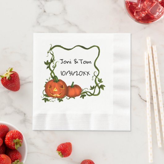 Halloween Pompoen Monogram Sierpapier Servet (Insitu)