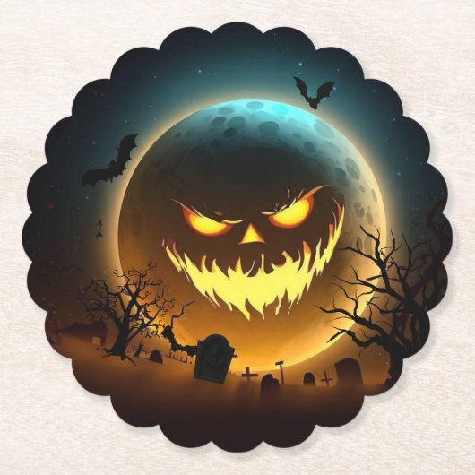 Halloween/pompoen/moon/herfst Kartonnen Onderzetters (Voorkant)