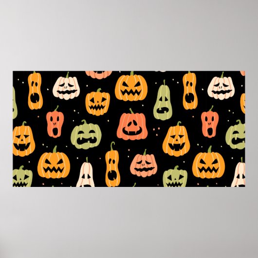 Halloween pompoen naadloos patroon. Hand getekill Poster (Voorkant)