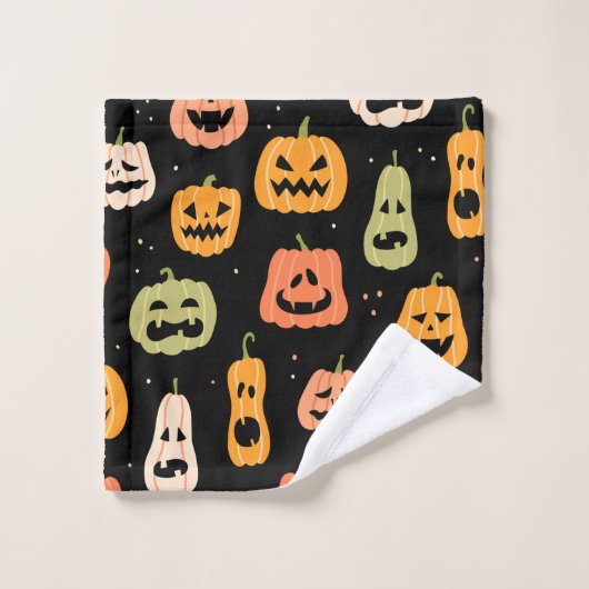 Halloween pompoen naadloos patroon. Hand getekill Washandje (Wasdoekje)