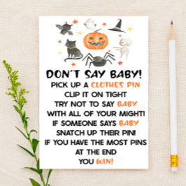 Halloween pompoen niet zeggen Baby shower spel Briefpapier