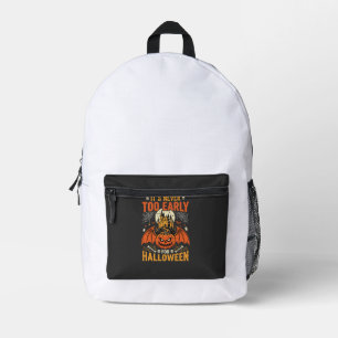 Halloween Pompoen Nooit Te Vroeg Kasteel Grafisch_ Bedrukte Rugzak