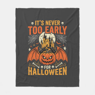 Halloween Pompoen Nooit Te Vroeg Kasteel Grafisch_ Fleece Deken
