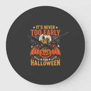 Halloween Pompoen Nooit Te Vroeg Kasteel Grafisch_ Grote Klok