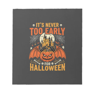 Halloween Pompoen Nooit Te Vroeg Kasteel Grafisch_ Notitieblok