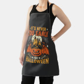 Halloween Pompoen Nooit Te Vroeg Kasteel Grafisch_ Schort (Insitu)
