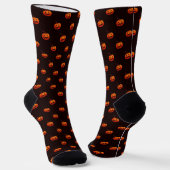 Halloween Pompoen Ontwerp Sokken (Gebogen)