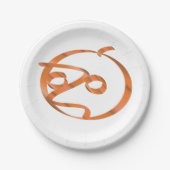 Halloween pompoen op transparante achtergrond papieren bordje (Voorkant)